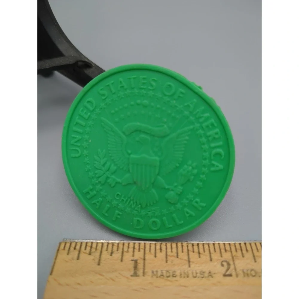 Novelty 1964 JFK Kennedy US‎ Half Dollar Eraser Green Rubber Error Coin Gag Gift